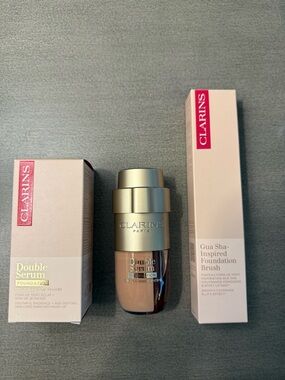 Clarins Double Serum Foundation and Gia Sha Foundation Brush